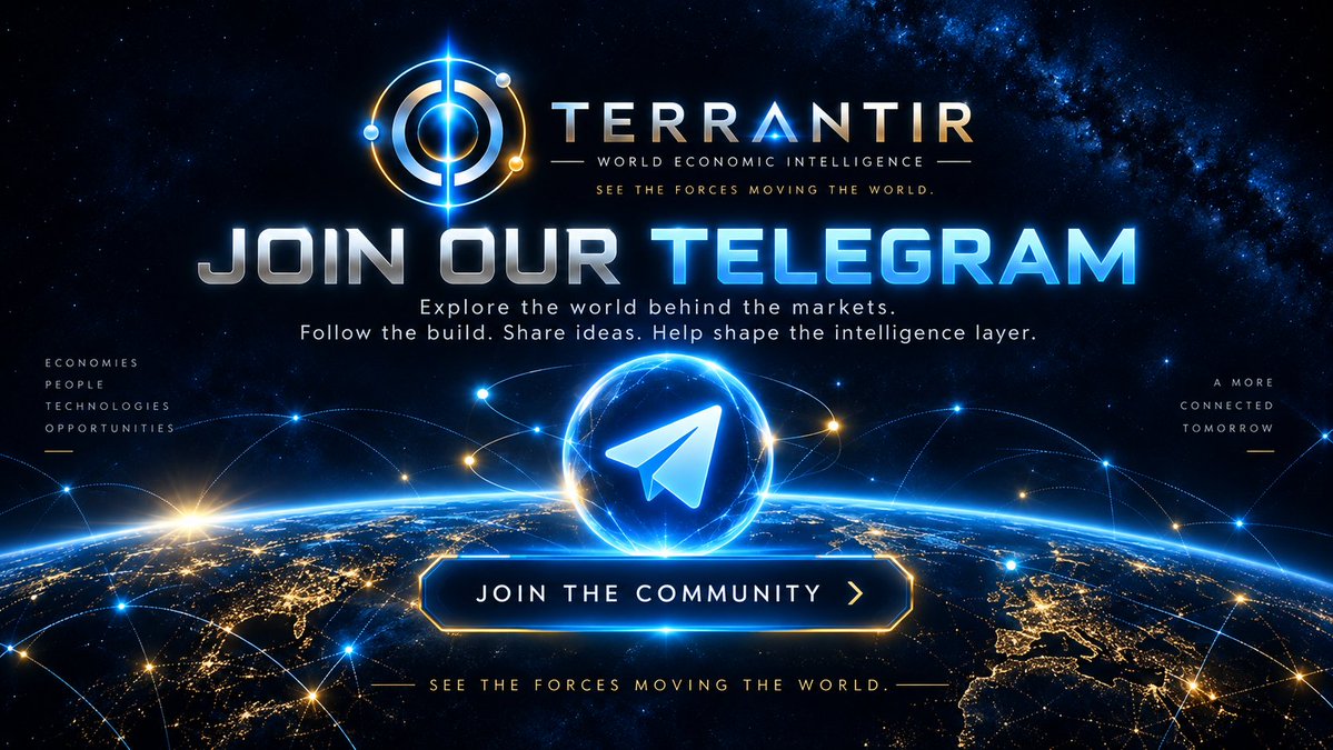 TERRANTIR_AI's tweet photo. DEGENS, ZOOM OUT. 👁️🌍

Explore the world behind the markets with TERRANTIR.

Join our Telegram, follow the build, share ideas and help shape the next economic intelligence layers.

See the forces moving the world.

👇 Join the community: https://t.co/UucWzze8CR
#TERRANTIR https://t.co/k0kD40Psrw