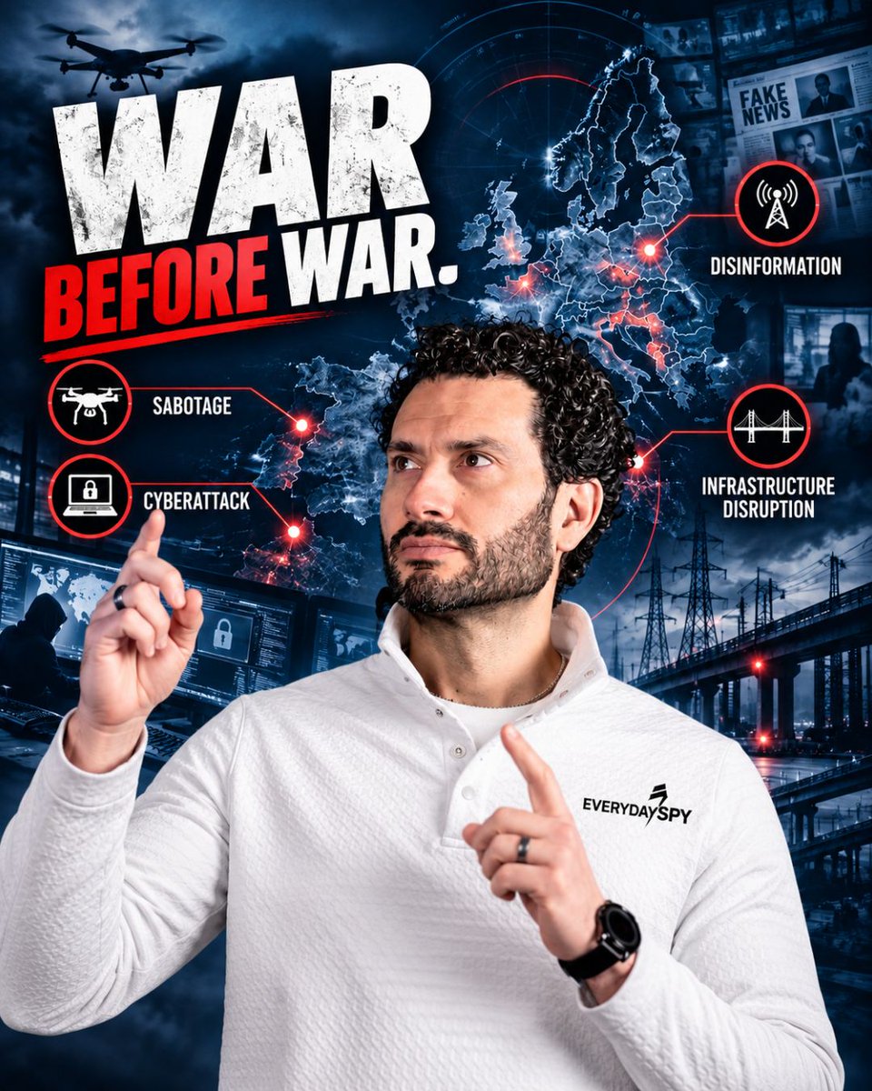 EverydaySpy's tweet photo. Conflict doesn’t always begin with gunfire.

Cyberattacks. Sabotage. Disinformation. Economic pressure.

Intelligence officers watch what happens before conventional conflict begins.

Watch behavior. Watch capability. Stay ahead.

Escaping Disaster Kit 👉 https://t.co/c2bwfRwKNj https://t.co/SLM22RMpdJ
