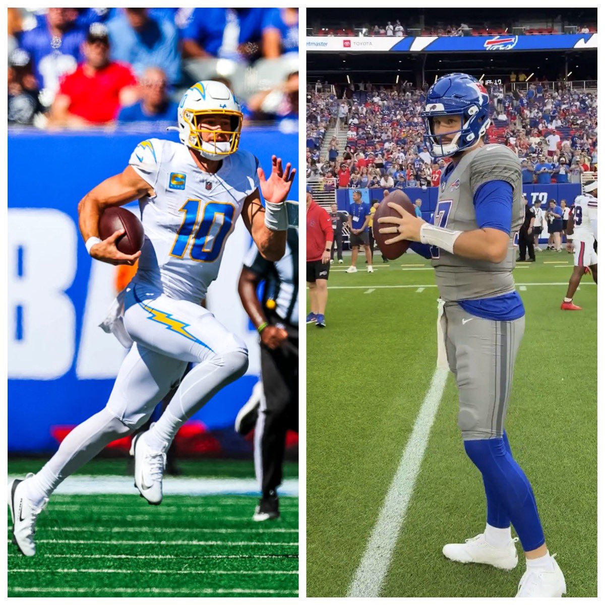 RunItBackHerbo's tweet photo. Chargers vs Bills uniform matchup: https://t.co/t7o8uKbVrM