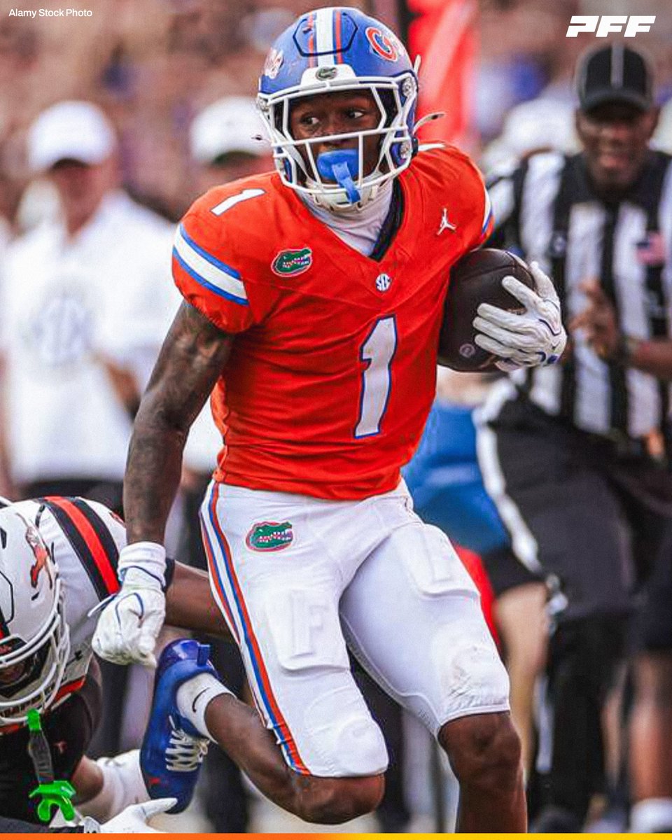PFF_College's tweet photo. Highest Graded SEC Wide Receiver This Season:

🐊 Vernell Brown III, Florida: 86.5

@GatorsFB https://t.co/j46bBHXGIr