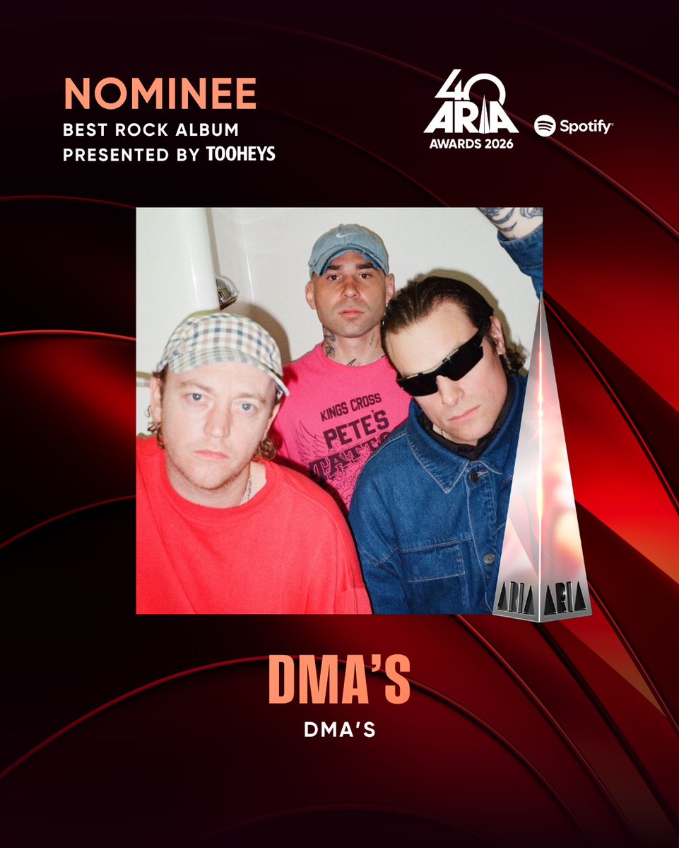 dmasmusic's tweet photo. NOMINATED FOR ALBUM OF THE YEAR, BEST GROUP, BEST ROCK ALBUM AND BEST VIDEO FOR MY BABY’S PLACE. THANK YOU @ARIA_Official 

BEST VIDEO IS PUBLIC VOTED. https://t.co/7YKcBCIOnq https://t.co/gwlZP4npa7