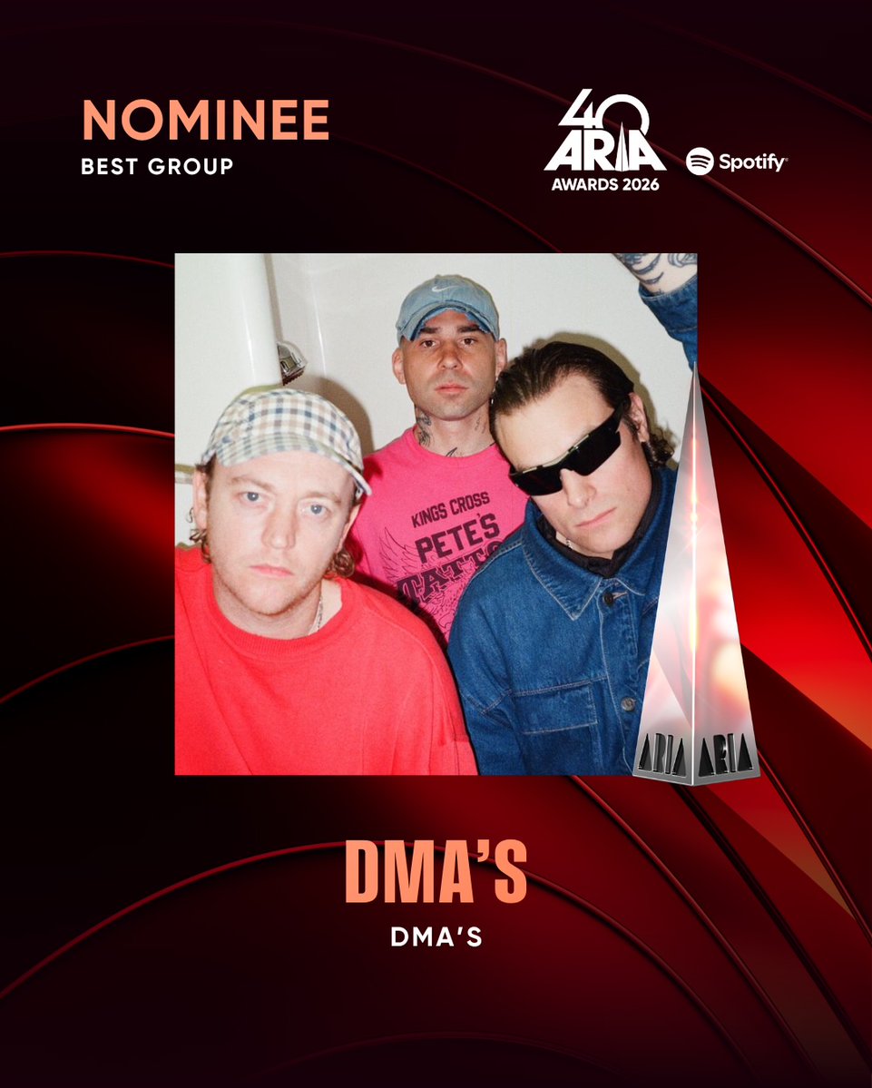 dmasmusic's tweet photo. NOMINATED FOR ALBUM OF THE YEAR, BEST GROUP, BEST ROCK ALBUM AND BEST VIDEO FOR MY BABY’S PLACE. THANK YOU @ARIA_Official 

BEST VIDEO IS PUBLIC VOTED. https://t.co/7YKcBCIOnq https://t.co/gwlZP4npa7