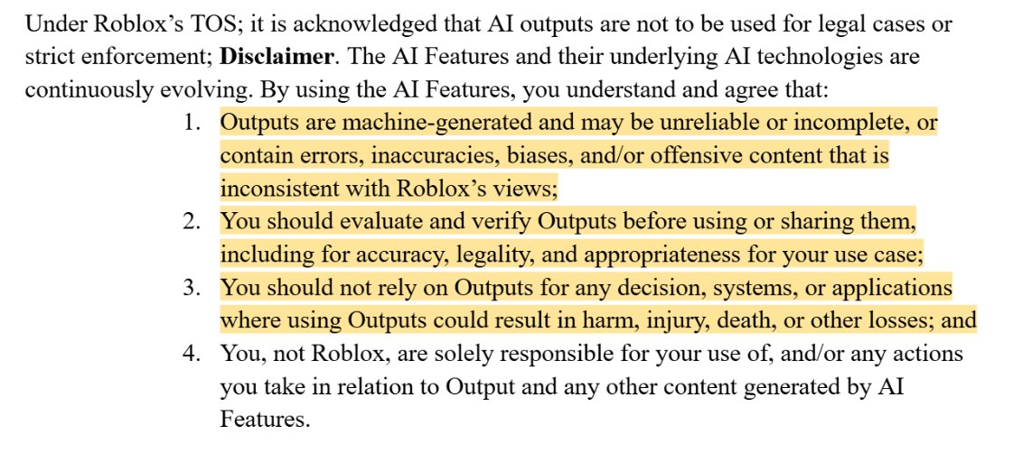 Maxz33Purityz's tweet photo. @Oppressed_II What about the banwave enforcing bans on accounts for Harmful Content/Behavior although they did nothing wrong? It breaks Roblox's own TOS without providing substantial verfication the chat broke the rules; while an ROA is possible it is tedious and forces ID verification. https://t.co/mZpY3OwR3j