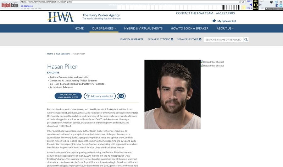 dancohen3000's tweet photo. Hasan Piker @hasanthehun is represented by DNC media tycoon Ari Emanuel's WME Group/Harry Walker Agency.

So are:
-Former Israeli Prime Minister Ehud Barak
-Former Israeli Foreign Minister Tzipi Livni
-Former Ambassador to the U.S. Michael Oren (appointed by Netanyahu)
-Longtime Netanyahu advisor Dore Gold
-Former U.S. ambassador to Israel Daniel Shapiro
-Former Deputy Prime Minister Natan Sharansky
-Former Israeli ambassador to the U.N. Dan Gilerman
-Former Israeli Defense Minister Moshe Ya'alon
-Israeli actress Gal Gadot
-Israeli Fauda actor Reef Neeman

HASAN PIKER IS A CAST MEMBER IN A GLOBAL NATIONAL SECURITY THEATER MADE FOR PUBLIC CONSUMPTION. THE REAL AGENDA IS BEING EXECUTED UNOPPOSED.

TOMORROW I WILL DEMOLISH THE THEATER 
https://t.co/3f14LP6uVa
https://t.co/a0qFx9gD8L