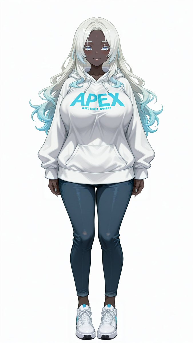 Monet_Einsley's tweet photo. Was testing hair-based prompts––trying to dial in a specific configuration for Ceres' parted hair, and I was surprised to see actual legible text in my outputs lol. Here you are, the "APEX" hoodies lol
#CeresLu
#MonetBoost https://t.co/PxOFCUfHSX