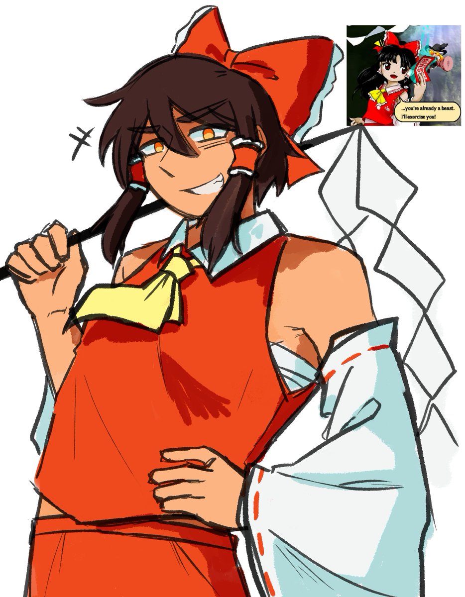 kishinjouu's tweet photo. #東方Projectㅤㅤㅤㅤ doodle trying 2 figure out reimu design https://t.co/GUoV2exJSy