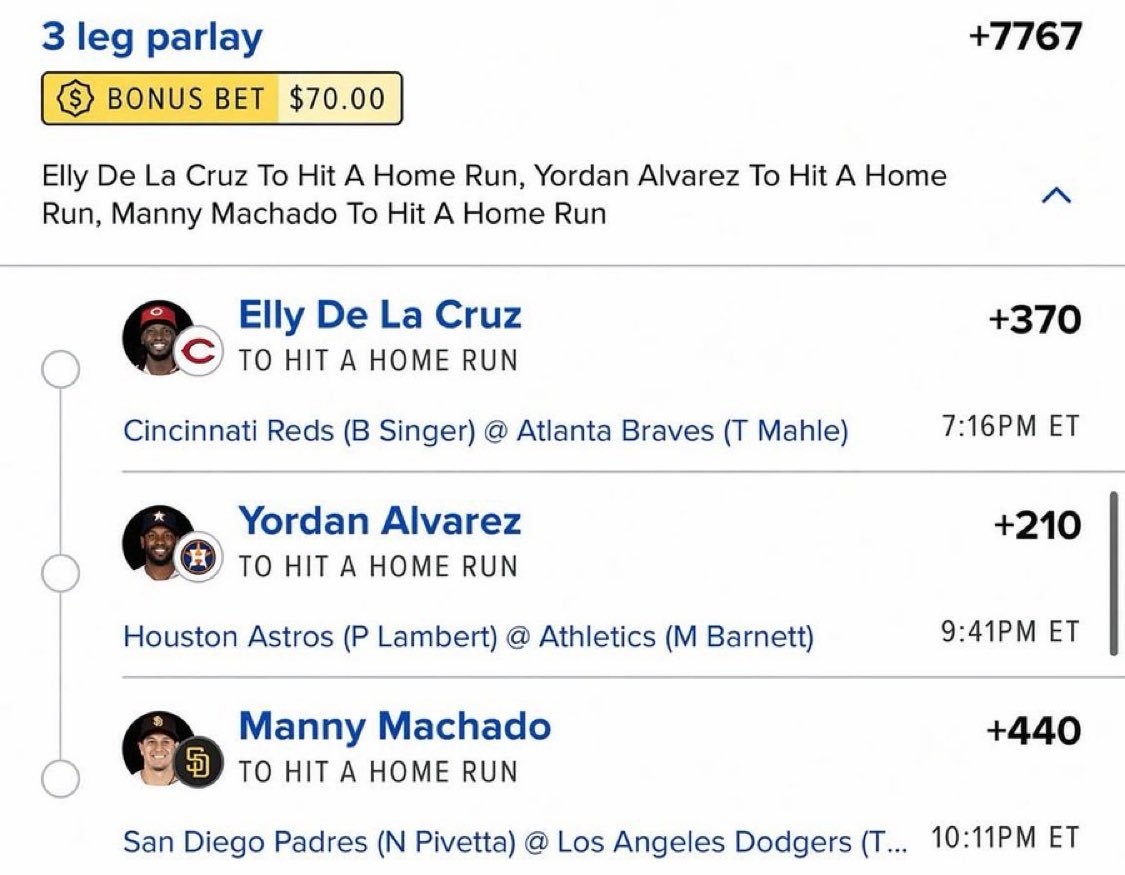 Valentina_picks's tweet photo. Dinger hunting tonight 😈

Elly. Yordan. Machado.

DONT MISS OUR NEXT PLAY.
JOIN THE DISCORD TO UNLOCK 🔓 FREE PICKS 👇👇
https://t.co/GUsP26vGZI

Lfg 🔥 @Playbook

#NFL #NBA 🏀 | #WNBA | #CBB 🏀 | #Fanduelparlays 🔐 | #PROPS | #POTD 📋 | #Picks | #MLB ⚾ | #Gambling𝕏 | #Parlay #Moneyline | #Yard
