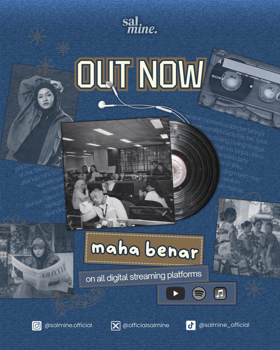 OfficialSalmine's tweet photo. Akhirnya rilis!  “Maha Benar”Salma salsabil sekarang sudah bisa didengarkan di semua DSP!

Buat kamu yang pernah diremehkan, dihakimi, atau dijadikan bahan tertawaan oleh si paling “maha benar”ingat, diam bukan berarti kalah. Tetap jadi versi terbaik dirimu sendiri. https://t.co/TOockoVc7K