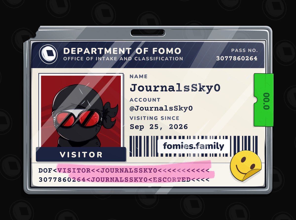JournalsSky0's tweet photo. visiting the department of fomo. no case yet. must be escorted at all times. @FomiesNFT https://t.co/5CGRhOGXRE