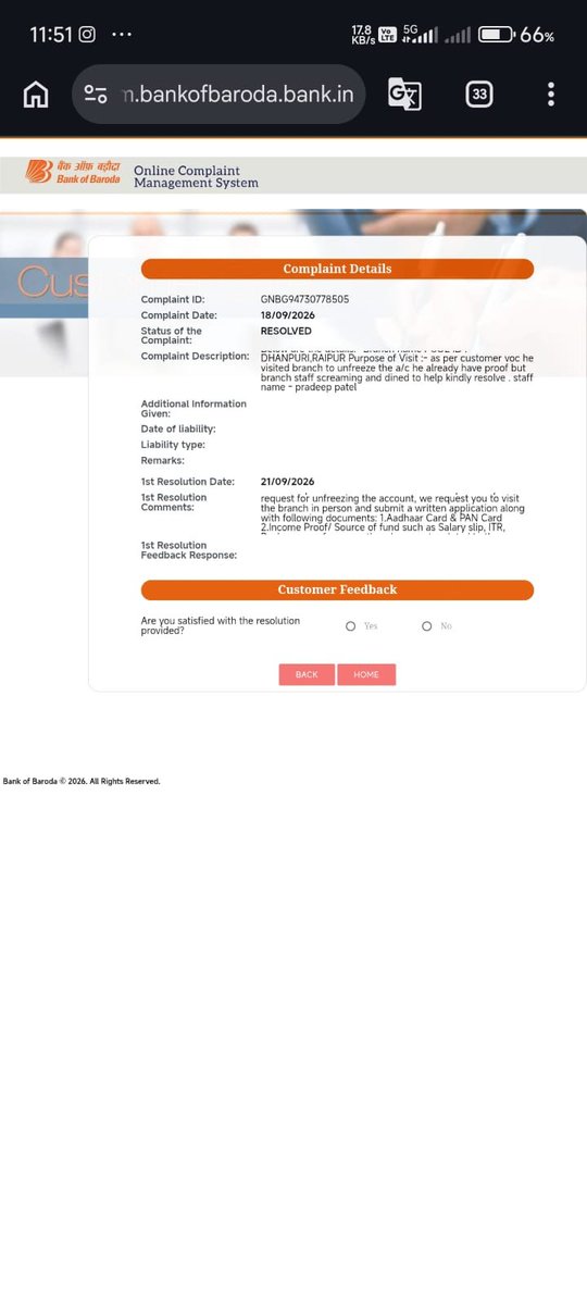 Prakharnema007's tweet photo. @bankofbaroda Your own resolution clearly asks only for:
• Aadhaar + PAN
• Source of funds / ITR / salary slip
• Supporting documents for transactions
I have already submitted all of this, plus full trade proofs and the FIU-India legal VDA list. Still the freeze continues. https://t.co/tq2SHq4utn