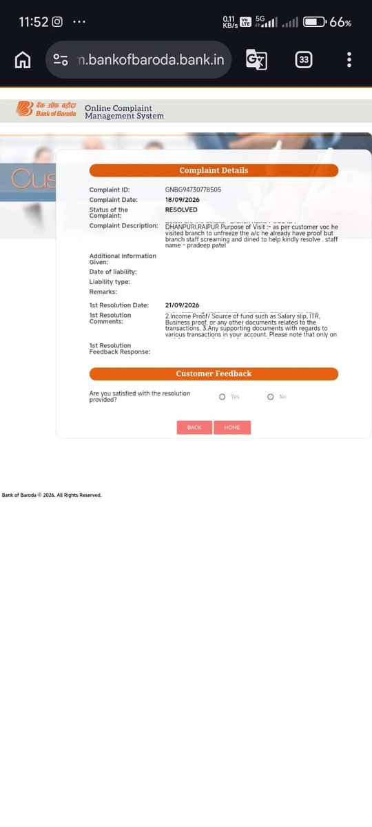 Prakharnema007's tweet photo. @bankofbaroda Your own resolution clearly asks only for:
• Aadhaar + PAN
• Source of funds / ITR / salary slip
• Supporting documents for transactions
I have already submitted all of this, plus full trade proofs and the FIU-India legal VDA list. Still the freeze continues. https://t.co/tq2SHq4utn