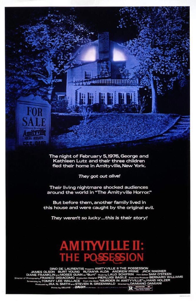 FilmNewsNos's tweet photo. 🎬MOVIE HISTORY: 44 years ago today, September 24, 1982, the movie ‘Amityville II: The Possession’ opened in theaters!

#JamesOlson #BurtYoung #RutanyaAlda #JackMagner @DianeFranklin80 #BrentKatz #ErikaKatz #AndrewPine #LeonardoCimino #MosesGunn #TedRoss #DamianoDamiani https://t.co/e8x55W9TBP