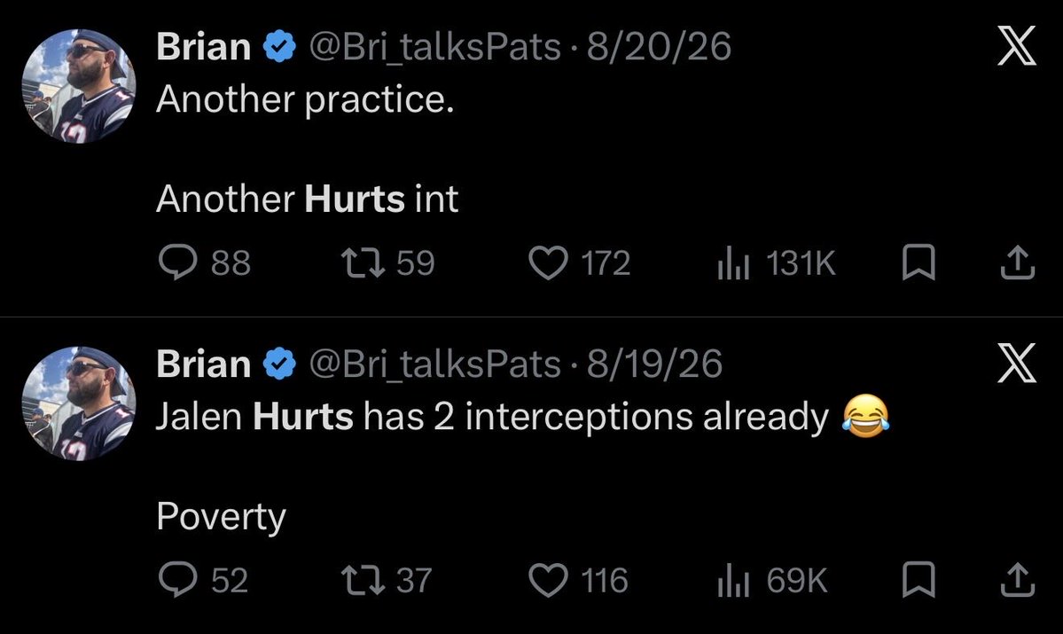 HauserBrett's tweet photo. You were bragging about training camp, Brian https://t.co/WC9rXnqgpY