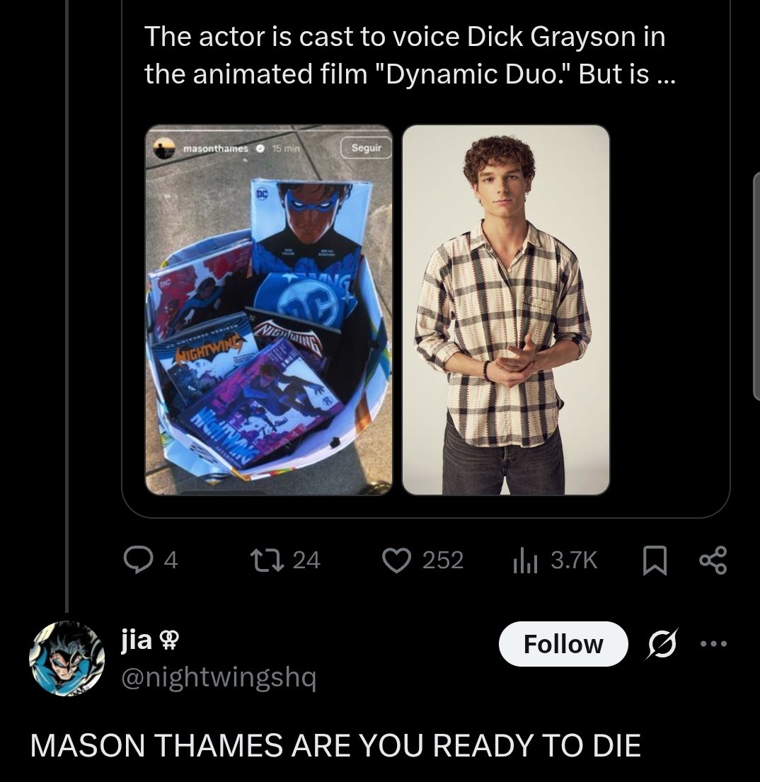 korisuperfan's tweet photo. You just answered your own question.. he's posting Nightwing comics for PR??

I hope yall know you're talking about a real person when you act crazy like this https://t.co/3BTq4sU6n1