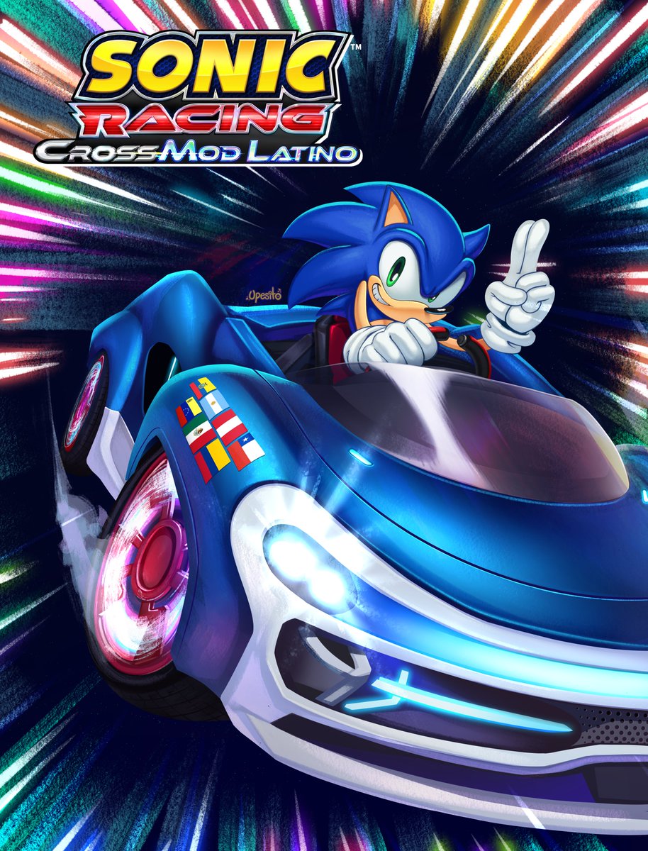 ElUpesito's tweet photo. Y para celebrar la revelación del Tráiler de Sonic Racing: CrossMod Latino, les muestro la miniatura completa en todo su esplendor, incorporando las banderas de cada nación de los actores que nos han ayudado a darle voces dentro del proyecto :D https://t.co/xUB881MKUY