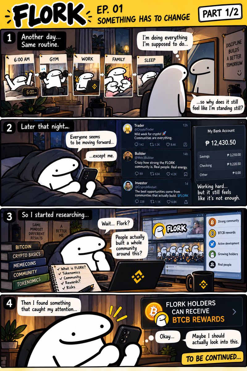 CryptoRubber's tweet photo. FLORK EP. 01 - 
SOMETHING HAS TO CHANGE 

Flork was just living the usual life

until one discovery made him stop and think. 

Would you have looked into it too?

Part 2 in the comment… https://t.co/feUlVdiSjx