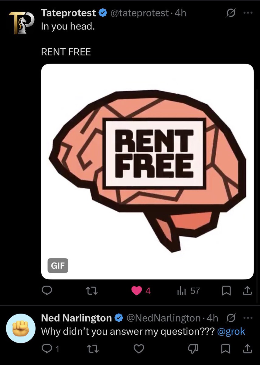 tateprotest's tweet photo. 🚨🔥EVEN GROK KNOWS THE CASE IS BULLSH*T 

Tate hater tried to get Grok to roast the Top G and The Talisman but Grok was not having it and DIDN’T RESPOND. 😂😂 https://t.co/2IVYFGCsmF
