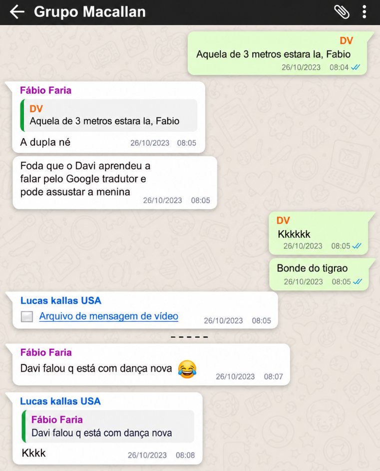 Haaaysb's tweet photo. 🚨 TROCA DE MENSAGENS: Conversas atribuídas a Daniel Vorcaro e Fábio Faria mostram os dois organizando festas para Davi Alcolumbre e fazendo piadas sobre o presidente do Senado.

DV: “Aquela de 3 metros estará lá, Fabio.”

FF: “A dupla, né. Foda que o Davi aprendeu a falar pelo Google Tradutor e pode assustar a menina.”

DV: “Kkkkk. Bonde do Tigrão.”

FF: “Davi falou que está com dança nova. 😂”