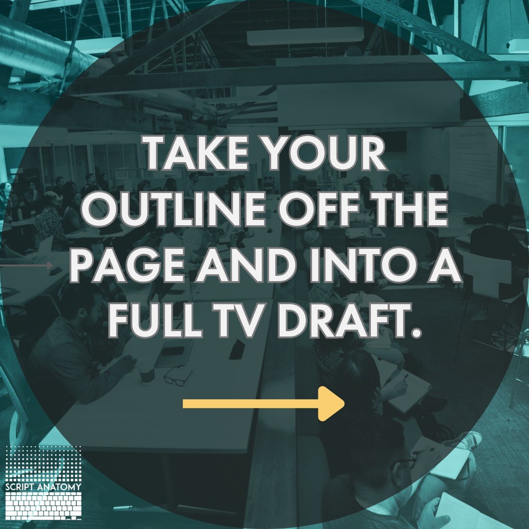 ScriptAnatomy's tweet photo. Turn your completed outline into a stronger TV draft in TV Draft Intensive with Ian Sobel, with focused feedback to help you write, refine, and polish your script.
📅 Oct. 10–Nov. 7 | Saturdays, 10am–1pm PT
✍️ Take your draft to the next level. Link in bio. https://t.co/Ne9LgDaltY