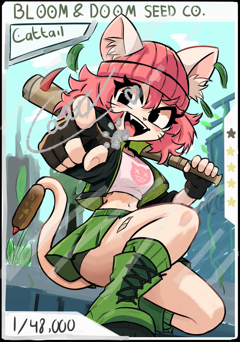 Mayodosesola's tweet photo. The amazing cattail! I cant believe i have it signed as well. 
#fanart #pvz #art https://t.co/IjzCOo4e5T
