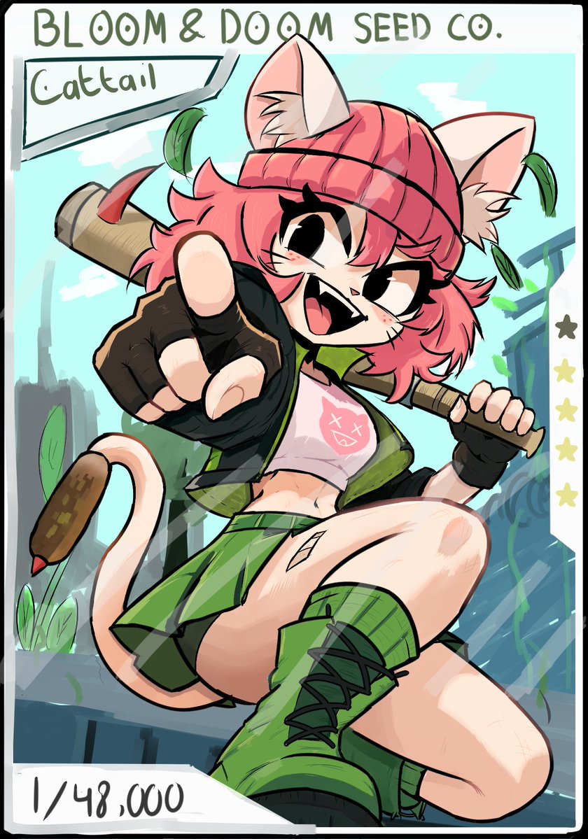 Mayodosesola's tweet photo. The amazing cattail! I cant believe i have it signed as well. 
#fanart #pvz #art https://t.co/IjzCOo4e5T