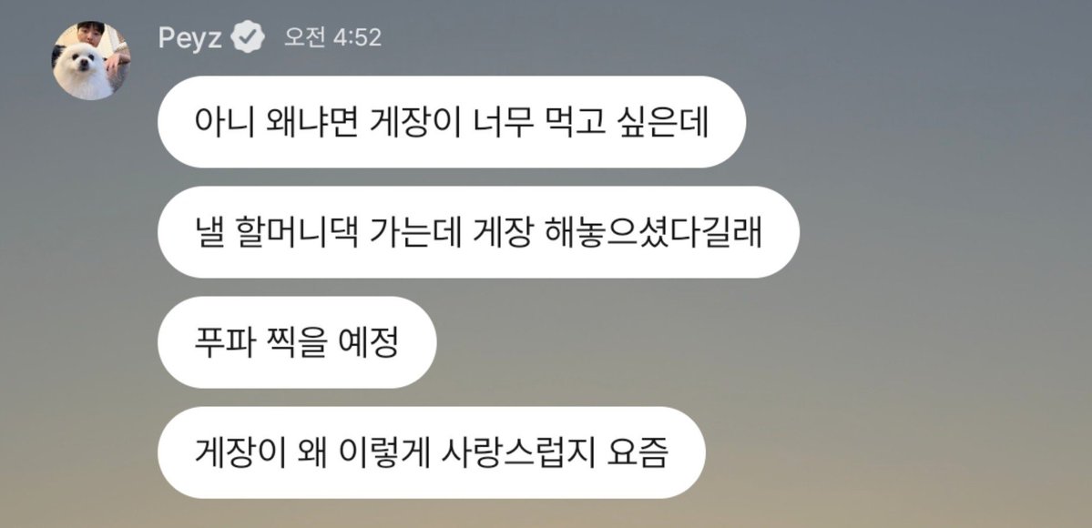 ddaloversclub's tweet photo. 수환이 뭐 하느라 새벽에 팝 66개나 왔는지 했더니 진짜로 90% 음식 얘기 하고 감
와중에 누가 떡 살찐다니까 갑자기 캐정색하는 게 ㄹㅇ 웃기다 https://t.co/vM5MxzsGdG