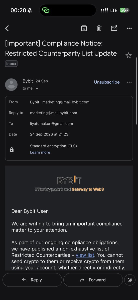 remotemondays's tweet photo. If you received this from bybit it's a malicious link, dont click the view list.

Especially if you use android, and you have password to your bybit saved on your device. 

They'll have a backdoor access  to your device, login your bybit and transfer your funds . 

Be careful https://t.co/2uSfWMYKkT