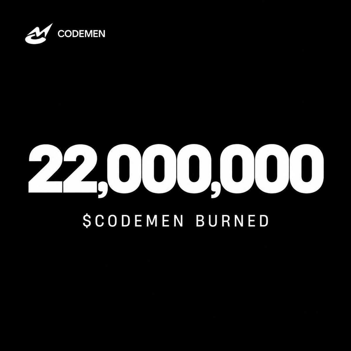 CodemenTech's tweet photo. 2.2% of $CODEMEN supply was bought back &amp; burned https://t.co/Lg4PDrIy3O