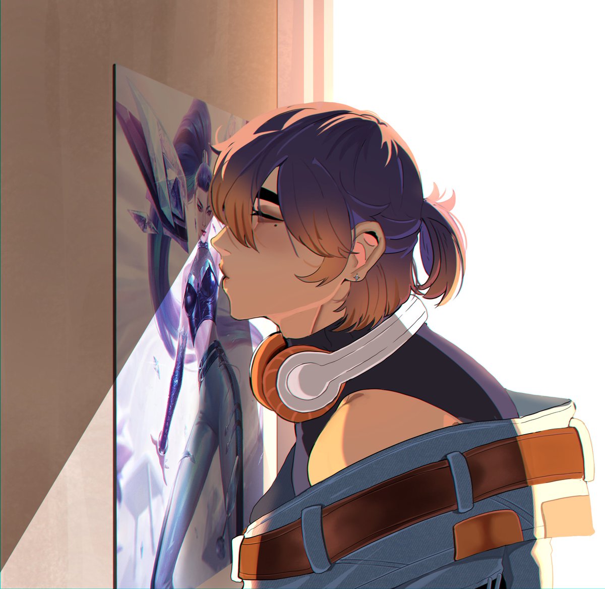 SynthWolf_'s tweet photo. a fan (the reference is from Alien Stage!)
#Aphelios #Kaisa #Kaiphelios #moonpeaches https://t.co/N78FdjynQu