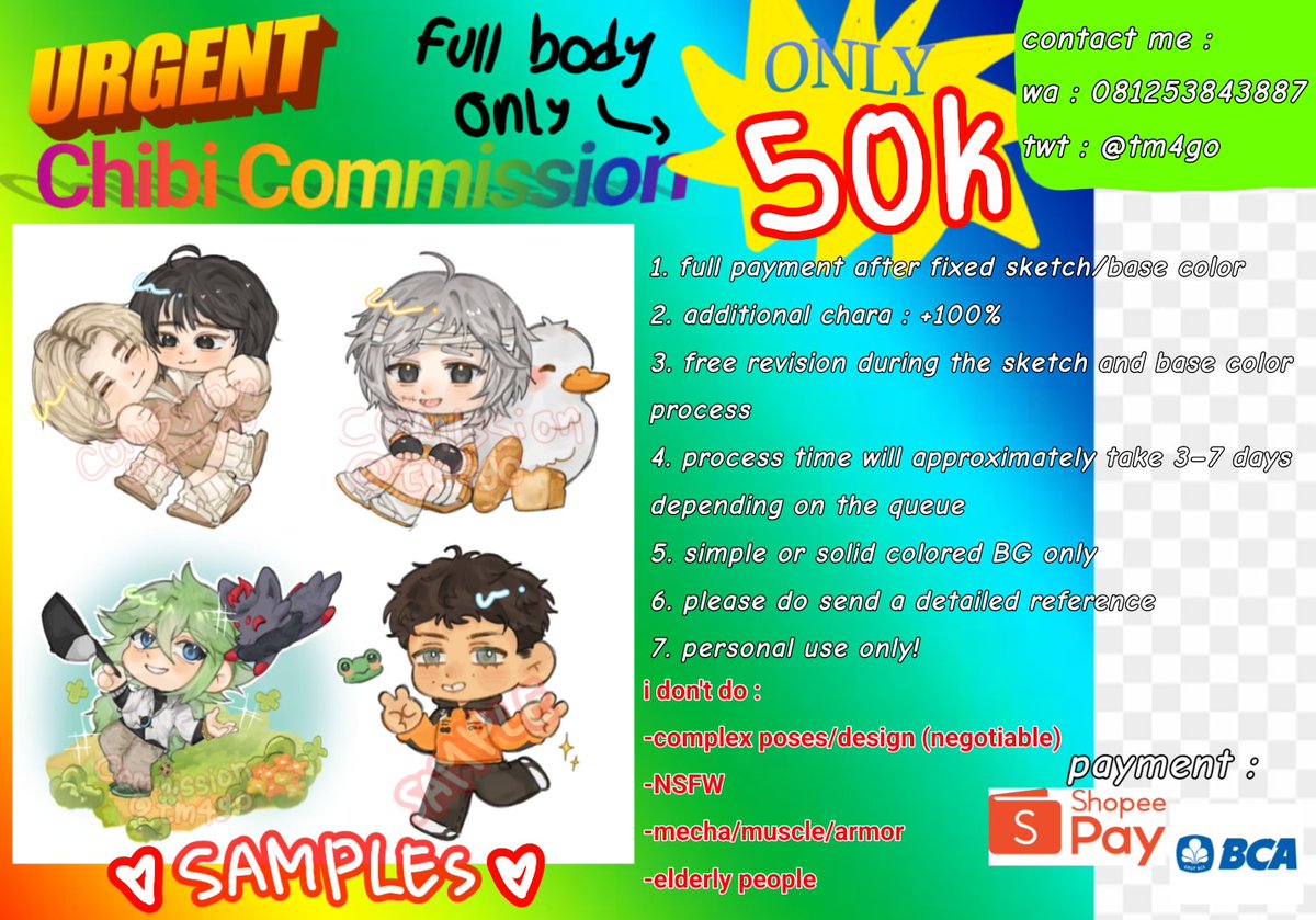 tm4go's tweet photo. @artistmenfess hai kaakk siapa tau tertarik styleku hehe, untuk half body 40k dan headshot 30k, we can talk via ig, dc or wa ^^ https://t.co/JM3Cbp6QE3