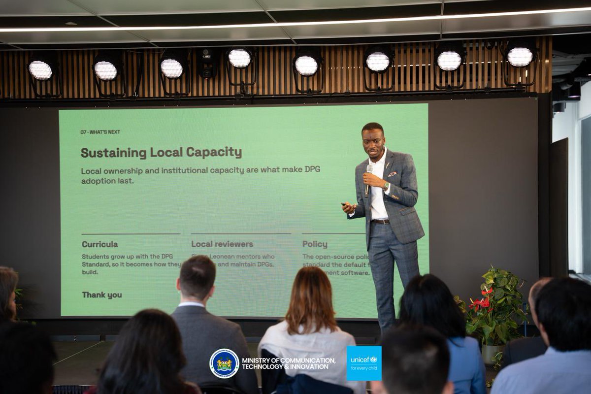 MoCTI_SL's tweet photo. 4 Sierra Leonean teams have met all 9 Digital Public Good criteria and submitted to the global registry .

Built with Pipeline, an AI tool checking solutions against DPG standards. Shared today at #UNGA81 by @c_ogoo, Founder, @ChristexFndn.

https://t.co/2TIO05pMLL https://t.co/SxoT8IU8RA
