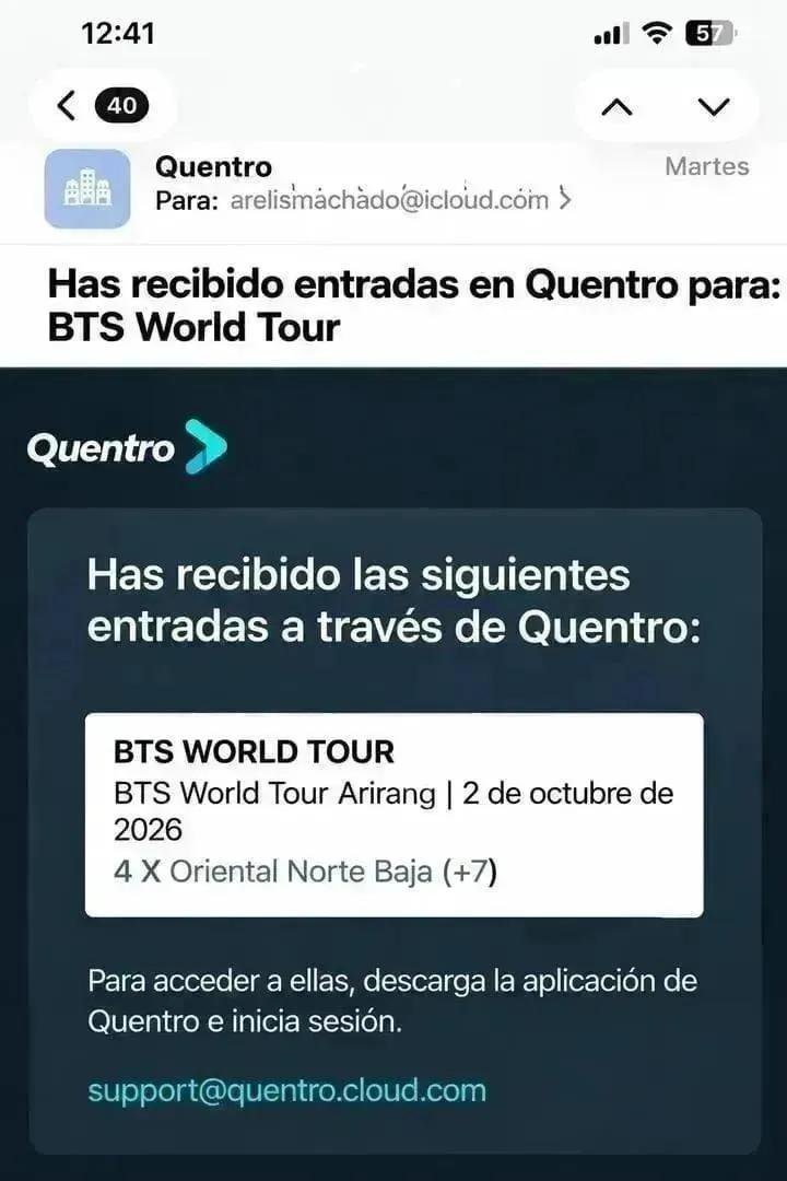 Sayaka777ka's tweet photo. 🚨 WTS | BTS BOGOTÁ 🇨🇴💜

🎟️ 4 Oriental Norte Baja
📅 2 de octubre de 2026

Compradores serios, DM o WhatsApp: +57 350 464 9784 📲

#WTS #BTS #BTSBogota #BTSenColombia #BTSARMY #ARMY #ARIRANG #ArirangTour #BTSWorldTour https://t.co/hjnp9Pb1Sn