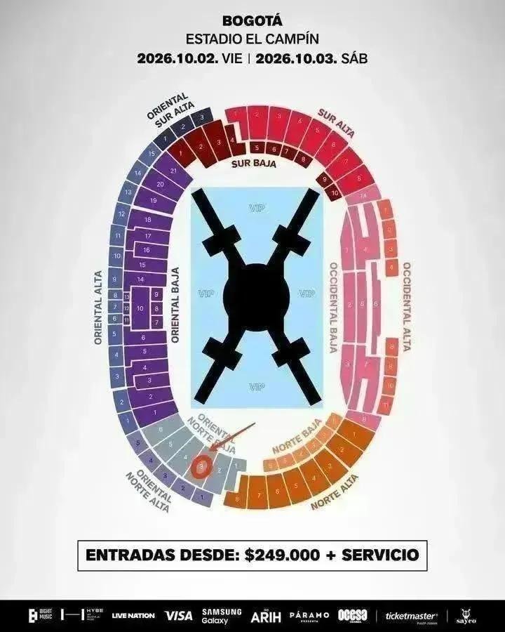 Sayaka777ka's tweet photo. 🚨 WTS | BTS BOGOTÁ 🇨🇴💜

🎟️ 4 Oriental Norte Baja
📅 2 de octubre de 2026

Compradores serios, DM o WhatsApp: +57 350 464 9784 📲

#WTS #BTS #BTSBogota #BTSenColombia #BTSARMY #ARMY #ARIRANG #ArirangTour #BTSWorldTour https://t.co/hjnp9Pb1Sn