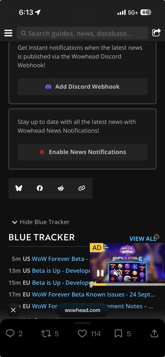 oakley_303's tweet photo. @Wowhead @Wowhead why isn’t X a quick link on the share bar? https://t.co/lCTKDEnSeI