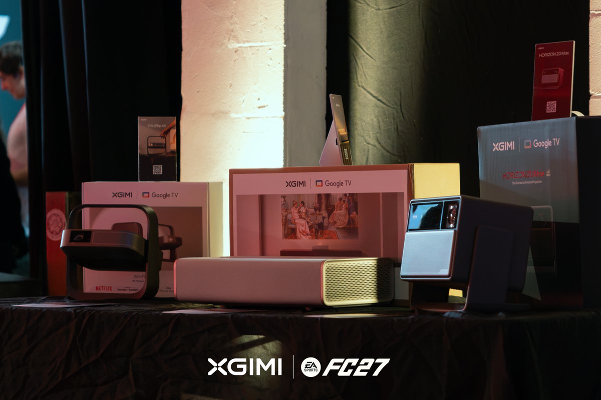 XGIMITech's tweet photo. Once again, we teamed up with EA SPORTS FC™ to bring the beautiful game to life. Seeing so many passionate fans gather around the big screen and celebrate every goal. That's why we do this.

#XGIMI #EASPORTSFC #FC27 #NYC #FootballFans #BigScreenEnergy https://t.co/0w0UDc0gVm