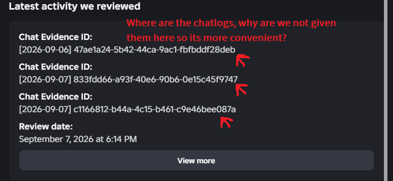 Maxz33Purityz's tweet photo. This hasn't been talked about enough. AI putting bans on accounts for Harmful Content/Behavior breaks Roblox's TOS without providing substantial evidence the chat broke TOS. ROAs are possible, but our evidence locked behind ID verification and support. #RObloxSupport #robloxbans https://t.co/fp55R8tYzV