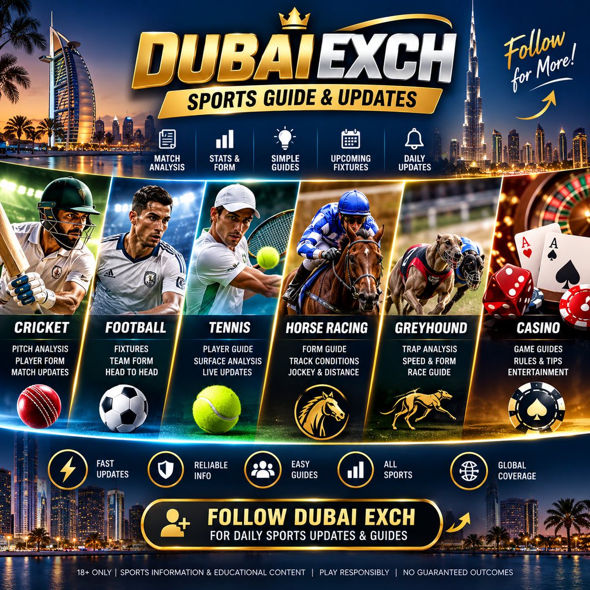 betproexchdubai's tweet photo. ๐ DUBAI EXCH โ SPORTS GUIDE & UPDATES
๐ Cricket analysis
โฝ Football fixtures & form
๐พ Tennis guides
๐ Horse racing insights
๐ Greyhound guides
๐ฐ Casino rules & basics
#DubaiExch #Cricket #Football #Tennis #HorseRacing #Greyhound #SportsGuide #betpro #wolf777 #luckyzone https://t.co/nBxJtPX86v