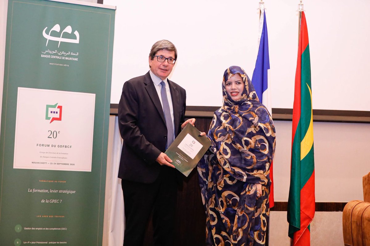 Mauritanie0tous's tweet photo. إنجاز موريتاني جديد في القطاع المصرفي 
تولت آمنة عالي، المديرة العامة للاستراتيجيات والميزانية والموارد البشرية بالبنك المركزي الموريتاني، رئاسة مجموعة مديري التكوين في البنوك المركزية الفرنكوفونية، خلال ختام دورتها السنوية العشرين التي احتضنتها نواكشوط. https://t.co/06wUryncJ6