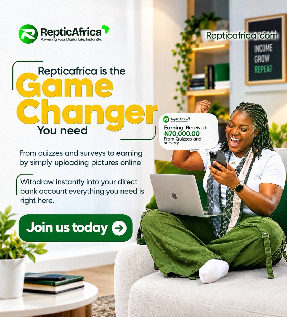 favour37159's tweet photo. RETPICAFRICA IS THE ULTIMATE GAME CHANGER!

If your phone isn't helping you earn daily or generating daily credit alerts, you are wasting valuable data! Everything you need to turn spare time into real cash is locked in right here on retpicfrica.💚

Retpicafrica brings everything https://t.co/edtPac4nzd