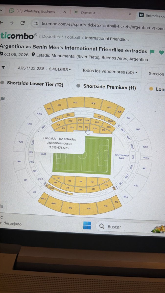 breyko14's tweet photo. Y así miles de páginas con más de 500 entradas para reventa, con populares que arrancan en 800 k y plateas a 2.1M 
Gracias Tapia Afa y Deportick https://t.co/qAjrDKzbDY