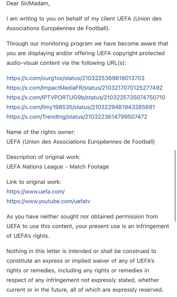 ImpactMediaFR's tweet photo. 🚨🇮🇱⚽️ L’UEFA A FAIT RETIRER NOTRE VIDÉO : UNE CENSURE SCANDALEUSE !

Notre publication montrant le joueur israélien Abu Farkhi célébrer son but en mimant des tirs avec le poteau de corner a été retirée à la suite d’un signalement pour droit d’auteur de l’UEFA.

Nous publions régulièrement des vidéos de ses compétitions, sans jamais avoir reçu de signalement de sa part jusqu’ici. Pourquoi cette vidéo précisément ?

Pour nous, ce retrait relève de la censure. Le monde doit pouvoir voir cette célébration et en juger ! 

@UEFA HONTEUX 🤮