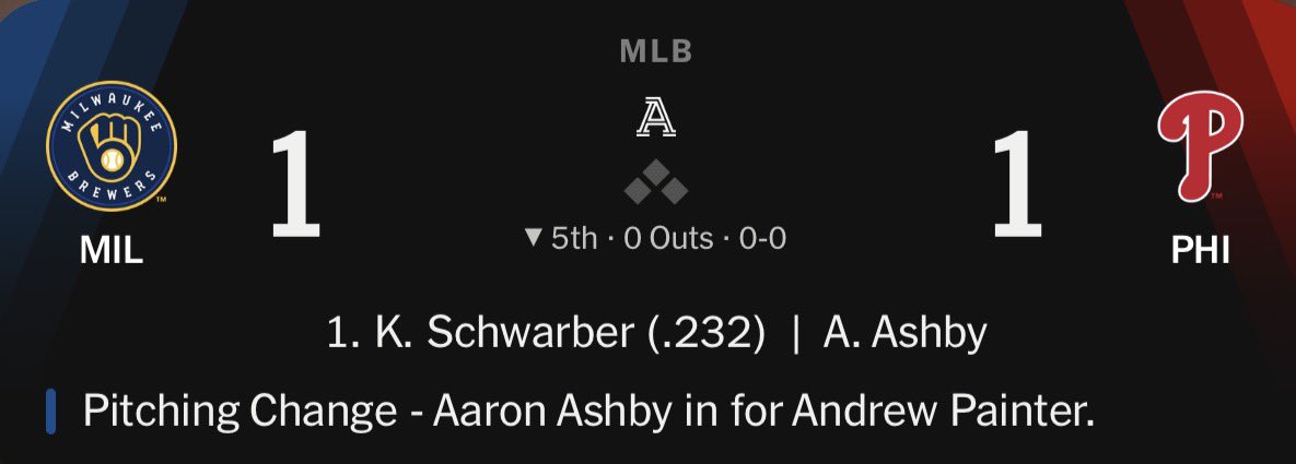 PhilsTailgate's tweet photo. Andrew Painter was traded mid-game apparently. https://t.co/MkApNMYnVO