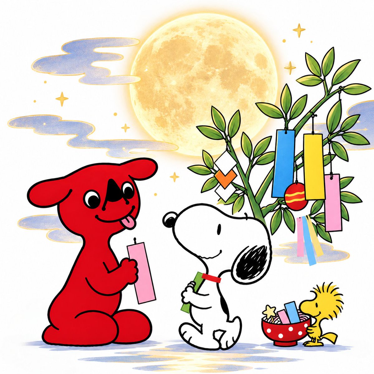snoopyb047's tweet photo. Chi-ba+kun × Snoopy 🌕🎋✨
大切な人へ、幸せを届けよう。
月に願いを込めて、素敵な夜を。🌕💫 https://t.co/guIfOkUuvW
