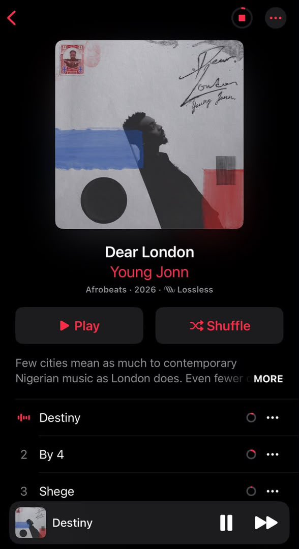 ade_babyyyyy's tweet photo. Gbedu ✅️
Feel good music ✅️
Big Boy Music ✅️
Love songs ✅️
Young Jonn did it all, a type of music for everybody on DEAR LONDON 🔥 https://t.co/krUdlLyElI