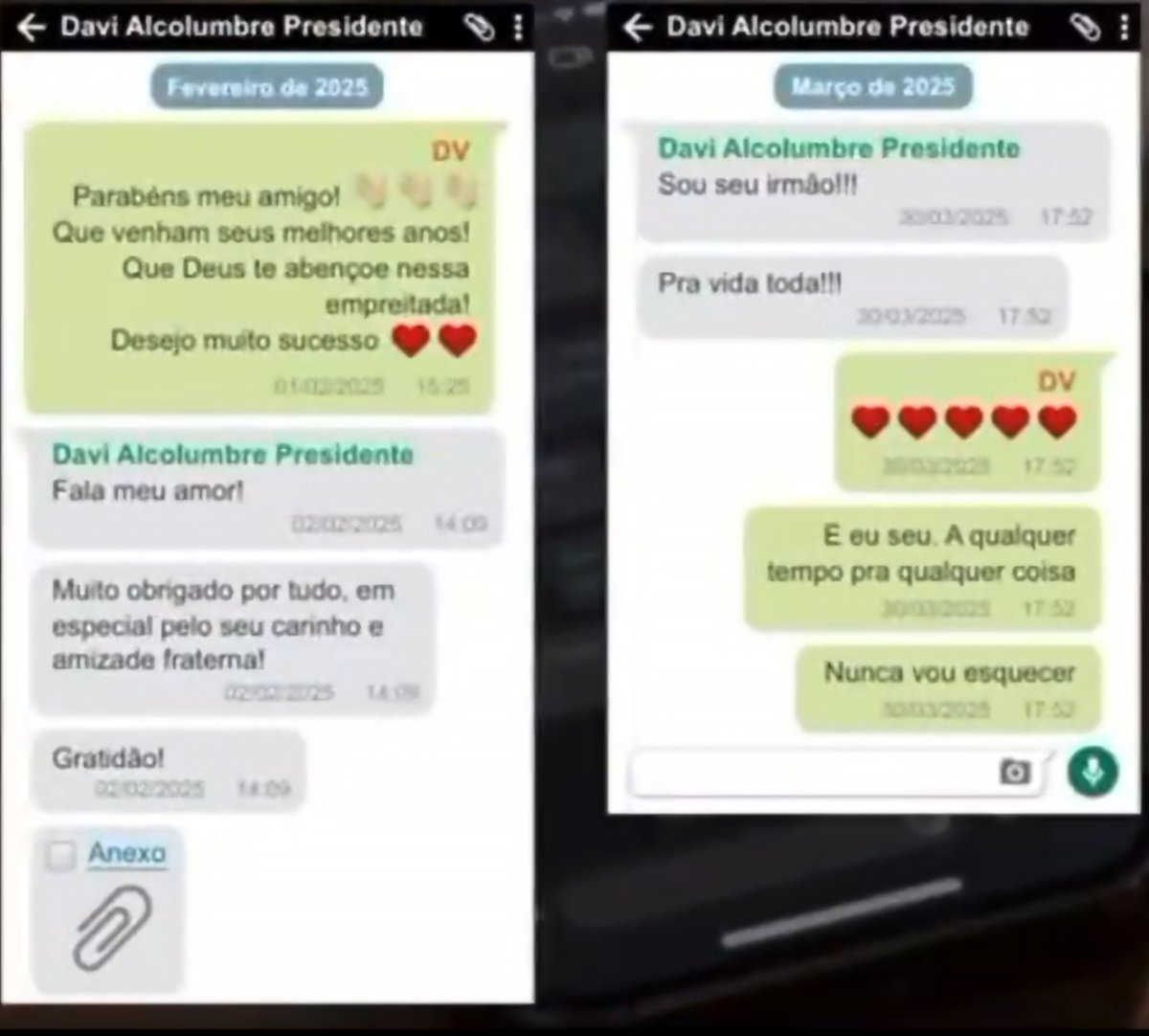drpaulofaria22's tweet photo. "Sou seu irmão", disse alCUlumbre a DANI Vorcaro.

"Fala meu amor"????????

BANDIDO da pior espécie!

MENTIROSO igual Moraes.

E ainda teve a cara de pau de dizer que não tinha proximidade com o ex-banqueiro...

Créditos: @VEJA