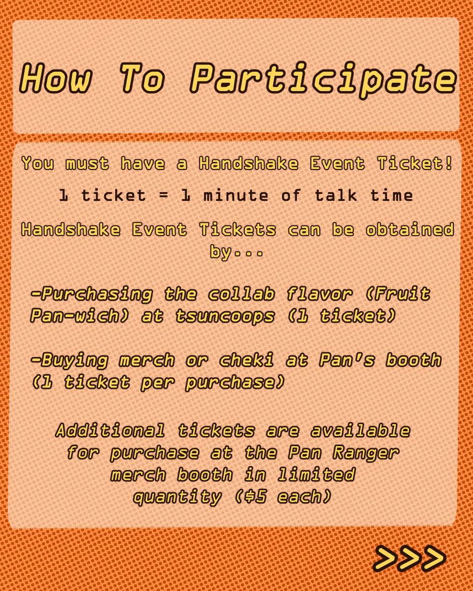 PanRanger_Info's tweet photo. Pan Ranger x tsunscoops Handshake Event Rules 🤝

The big day is tomorrow! Here's how to participate in the handshake event and some rules to keep it a good time for everyone!

Let's have fun! https://t.co/hhyIWANiie