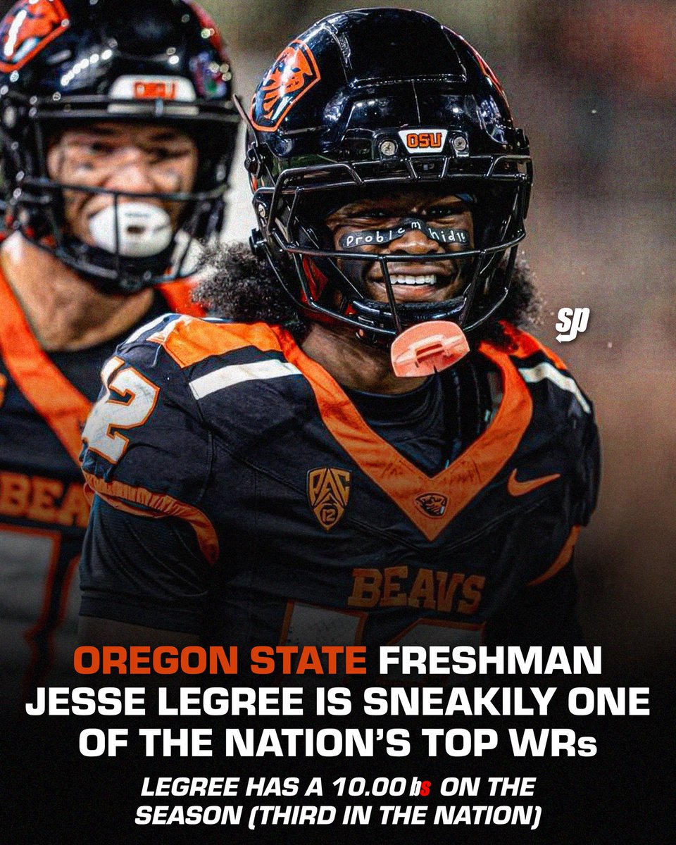 sprtsbite's tweet photo. #OregonState freshman WR Jesse Legree LEADS the nation in receiving yards with 476 🤯 https://t.co/IZ2wjzyCkl