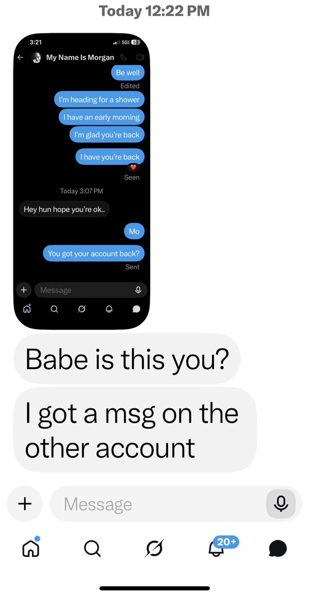 MorganFromHI's tweet photo. Y’all, I do NOT have control over my previous account. I am not sending DM messages and I am not posting anything on the timeline.

I would suggest that you DELETE the conversation if we have chatted through DM, and the BLOCK that account. This is my ONLY account.  If you ever get control over it again, I will let everyone know here, or through Justin. @RealJustinHI 

Please let others know, that account is NOT me.