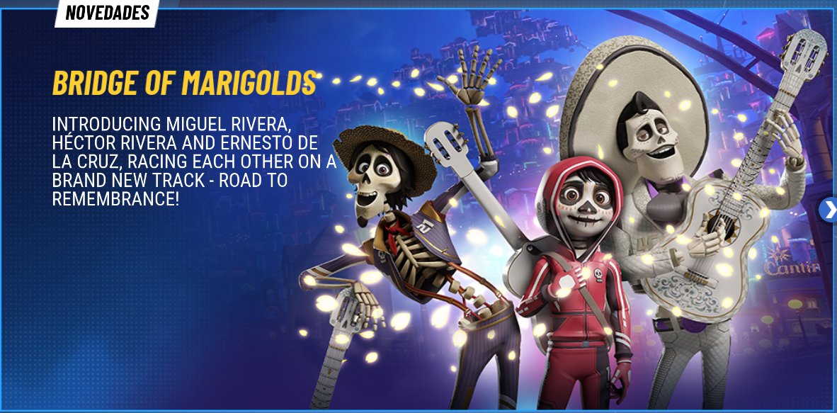 YasmaNoir's tweet photo. Ya comenzó la Temporada 22 "Bridge Of Marigolds" de Disney SpeedStorm basada en #coco y aquí les traigo las novedades⬇️ https://t.co/1vuSdhBAam