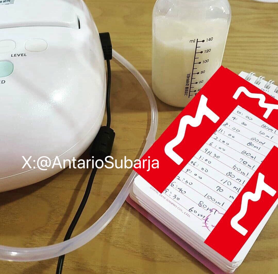 AntarioSubarja's tweet photo. 今天又认真记录了宝宝的每一次奶量，看着这些数字满满都是爱和坚持～💕 https://t.co/H1yHY3Hyut